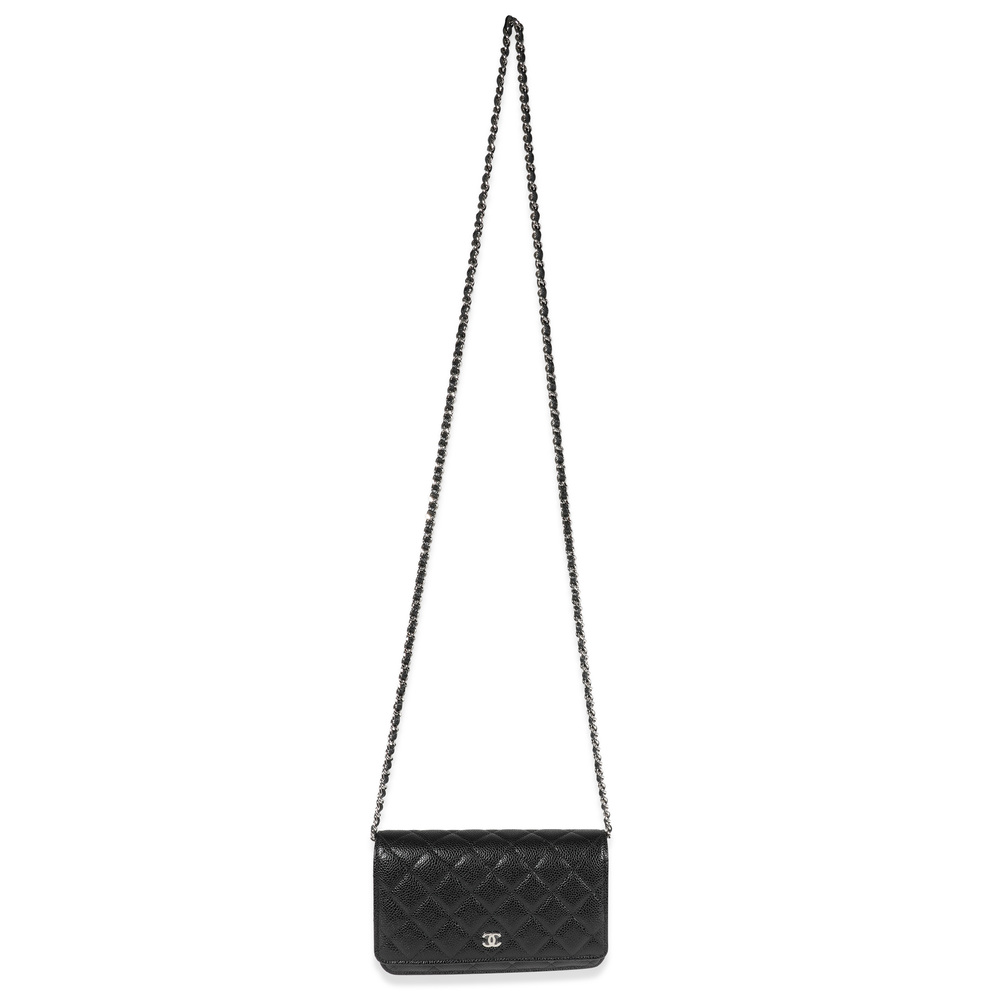 Chanel Black Quilted Caviar Wallet On Chain - Picture 5 of 7